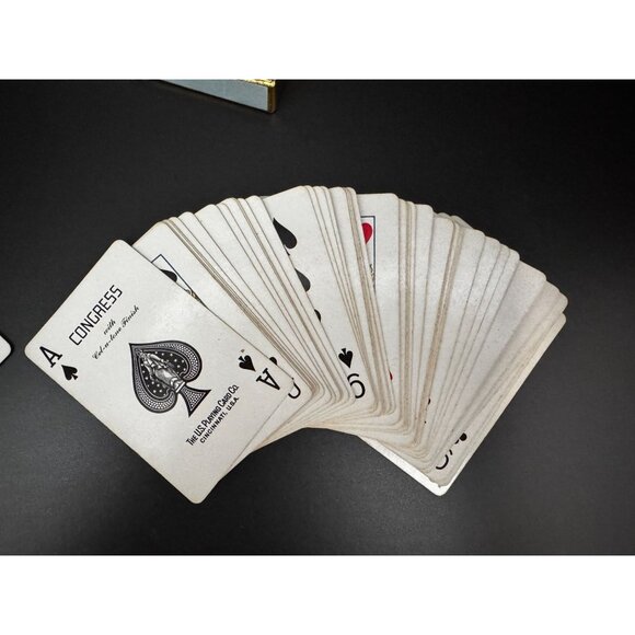 Vintage Congress Woody Woodpecker Playing Cards Cellu-Tone Finish Blue & Red Dec - Picture 8 of 13